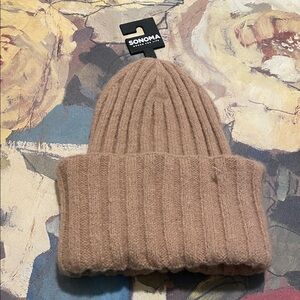 Sonoma Tan Ribbed Beanie